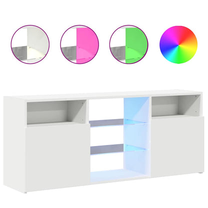804301 vidaXL TV Cabinet with LED Lights White 120x30x50 cm