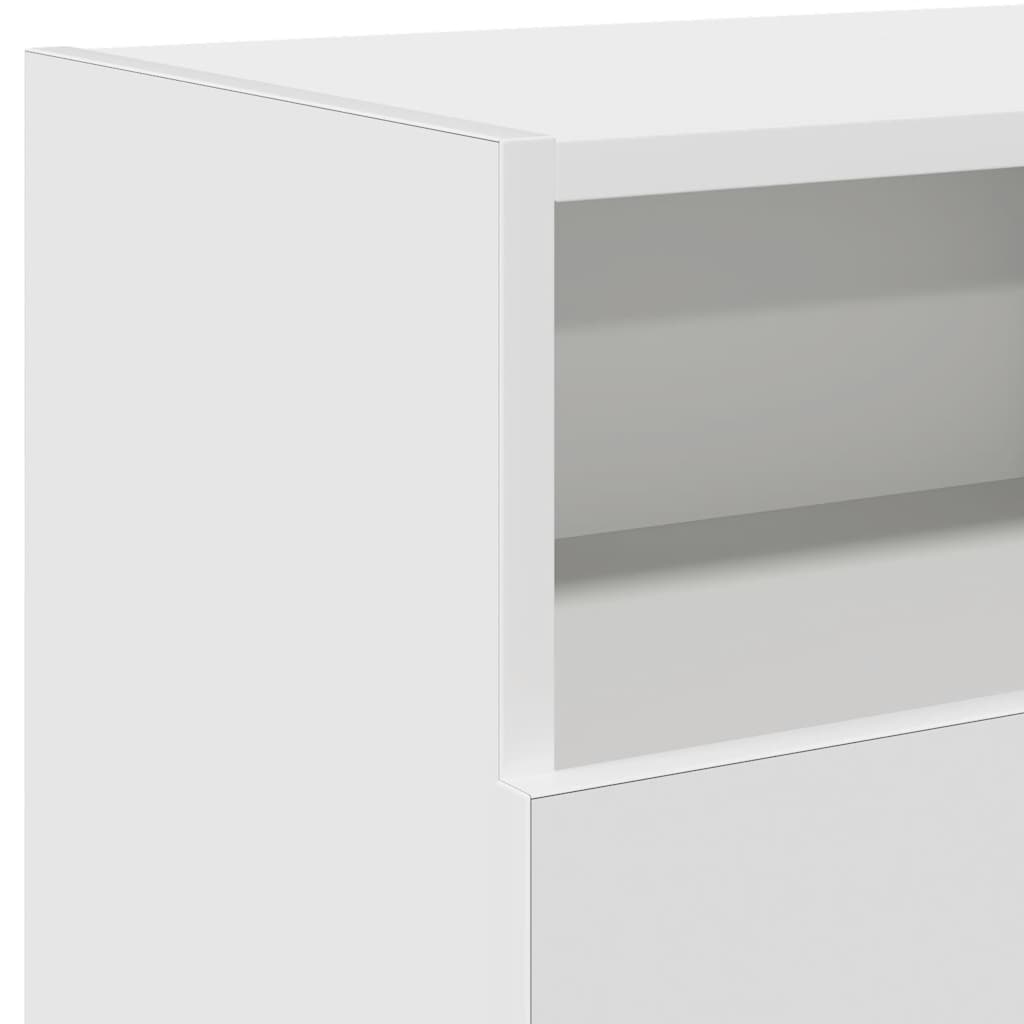 804301 vidaXL TV Cabinet with LED Lights White 120x30x50 cm