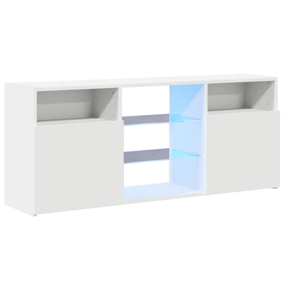 804301 vidaXL TV Cabinet with LED Lights White 120x30x50 cm