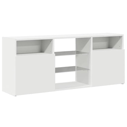 804301 vidaXL TV Cabinet with LED Lights White 120x30x50 cm