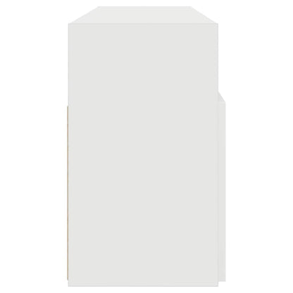 804301 vidaXL TV Cabinet with LED Lights White 120x30x50 cm