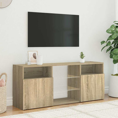 804304 vidaXL TV Cabinet with LED Lights Sonoma Oak 120x30x50 cm