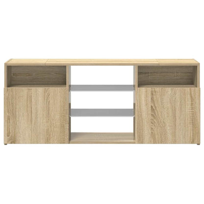 804304 vidaXL TV Cabinet with LED Lights Sonoma Oak 120x30x50 cm