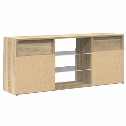 804304 vidaXL TV Cabinet with LED Lights Sonoma Oak 120x30x50 cm