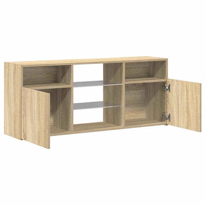 804304 vidaXL TV Cabinet with LED Lights Sonoma Oak 120x30x50 cm