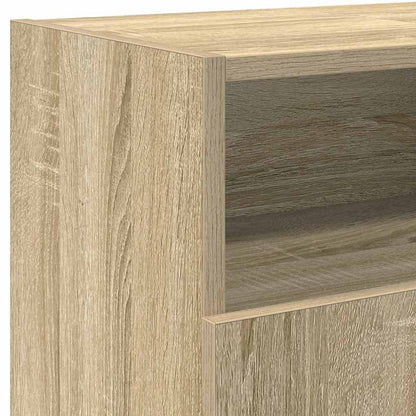 804304 vidaXL TV Cabinet with LED Lights Sonoma Oak 120x30x50 cm