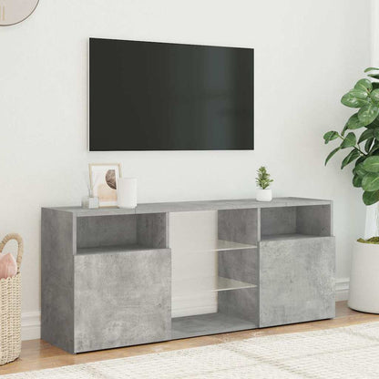 804305 vidaXL TV Cabinet with LED Lights Concrete Grey 120x30x50 cm