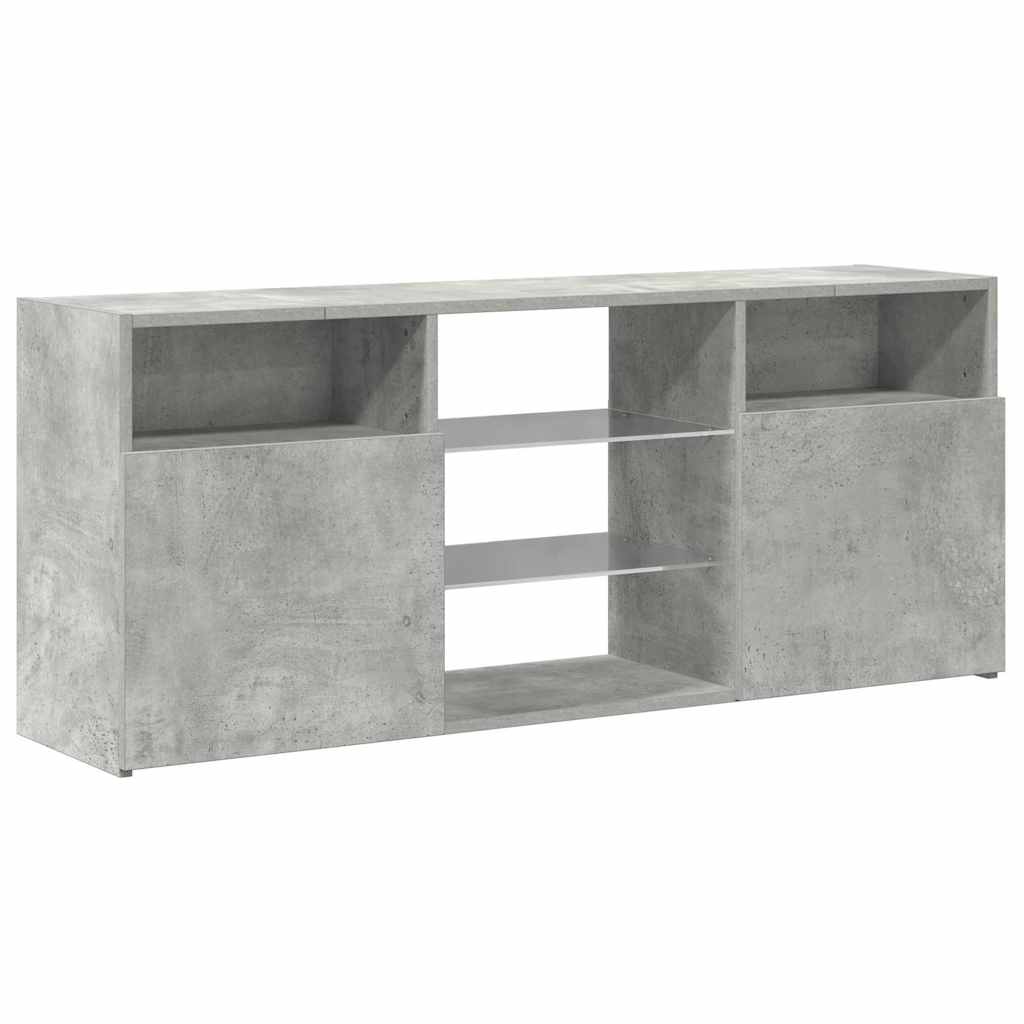 804305 vidaXL TV Cabinet with LED Lights Concrete Grey 120x30x50 cm