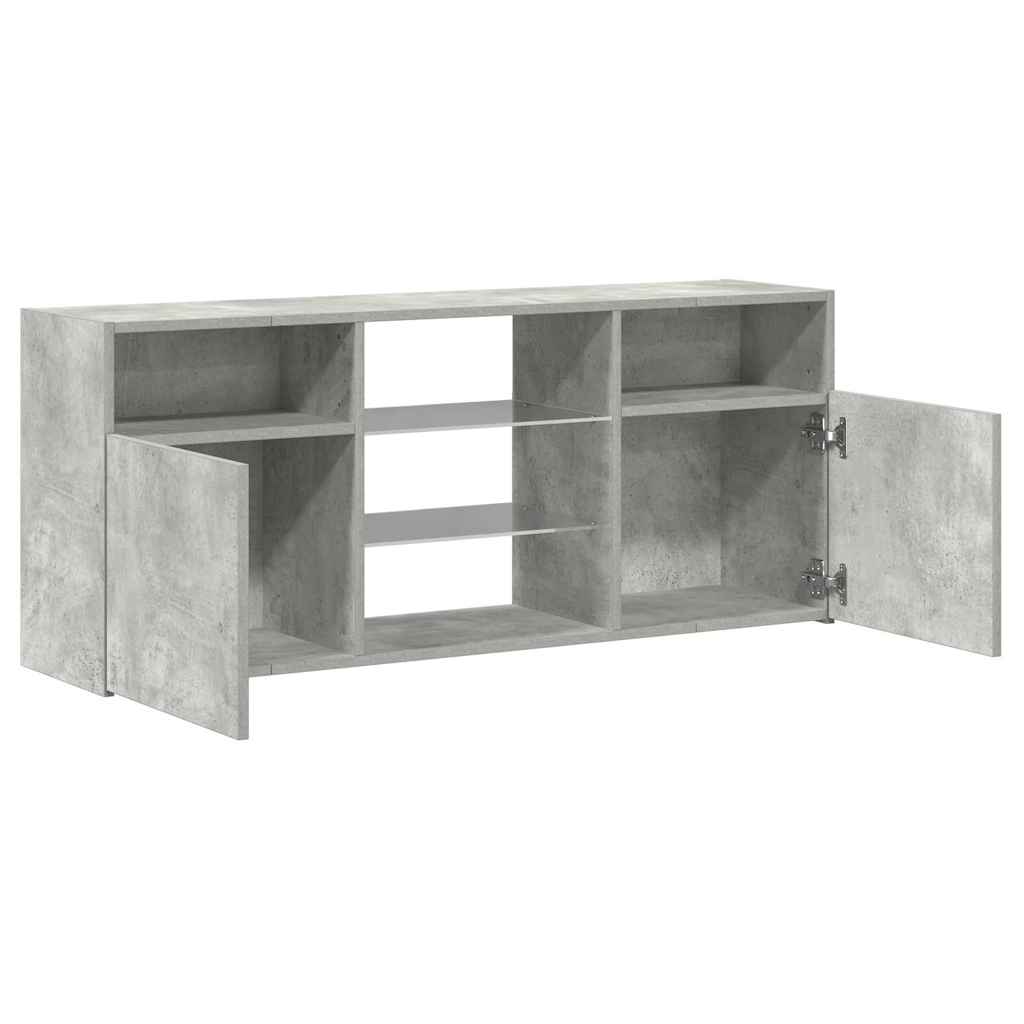 804305 vidaXL TV Cabinet with LED Lights Concrete Grey 120x30x50 cm