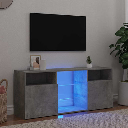 804305 vidaXL TV Cabinet with LED Lights Concrete Grey 120x30x50 cm