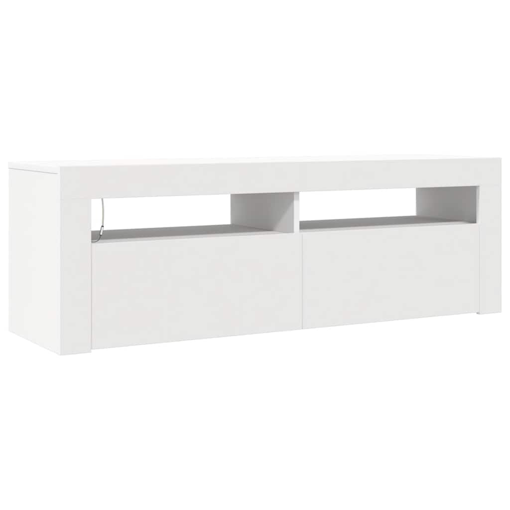 TV Cabinet with LED Lights White 120x35x40 cm