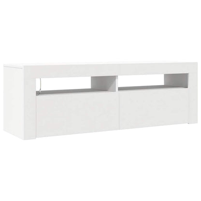 TV Cabinet with LED Lights White 120x35x40 cm