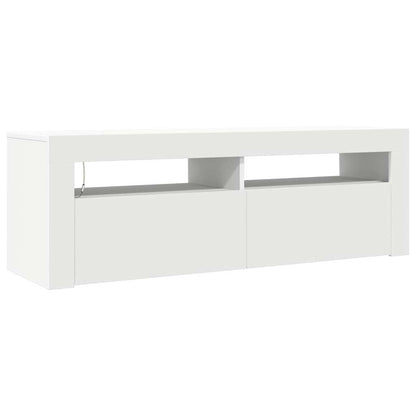 804310 vidaXL TV Cabinet with LED Lights White 120x35x40 cm