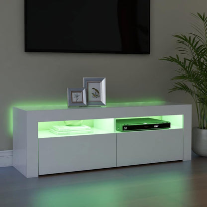 804310 vidaXL TV Cabinet with LED Lights White 120x35x40 cm