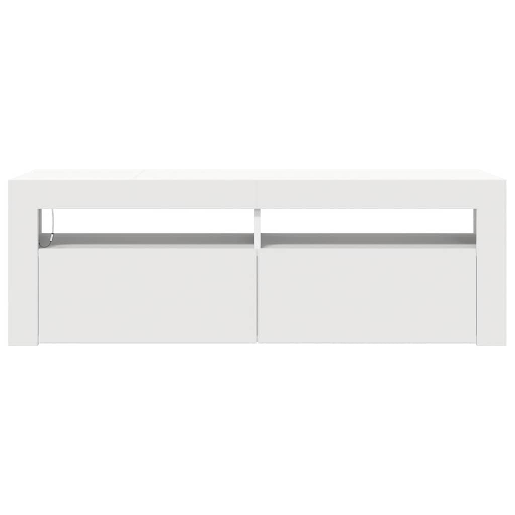 TV Cabinet with LED Lights White 120x35x40 cm