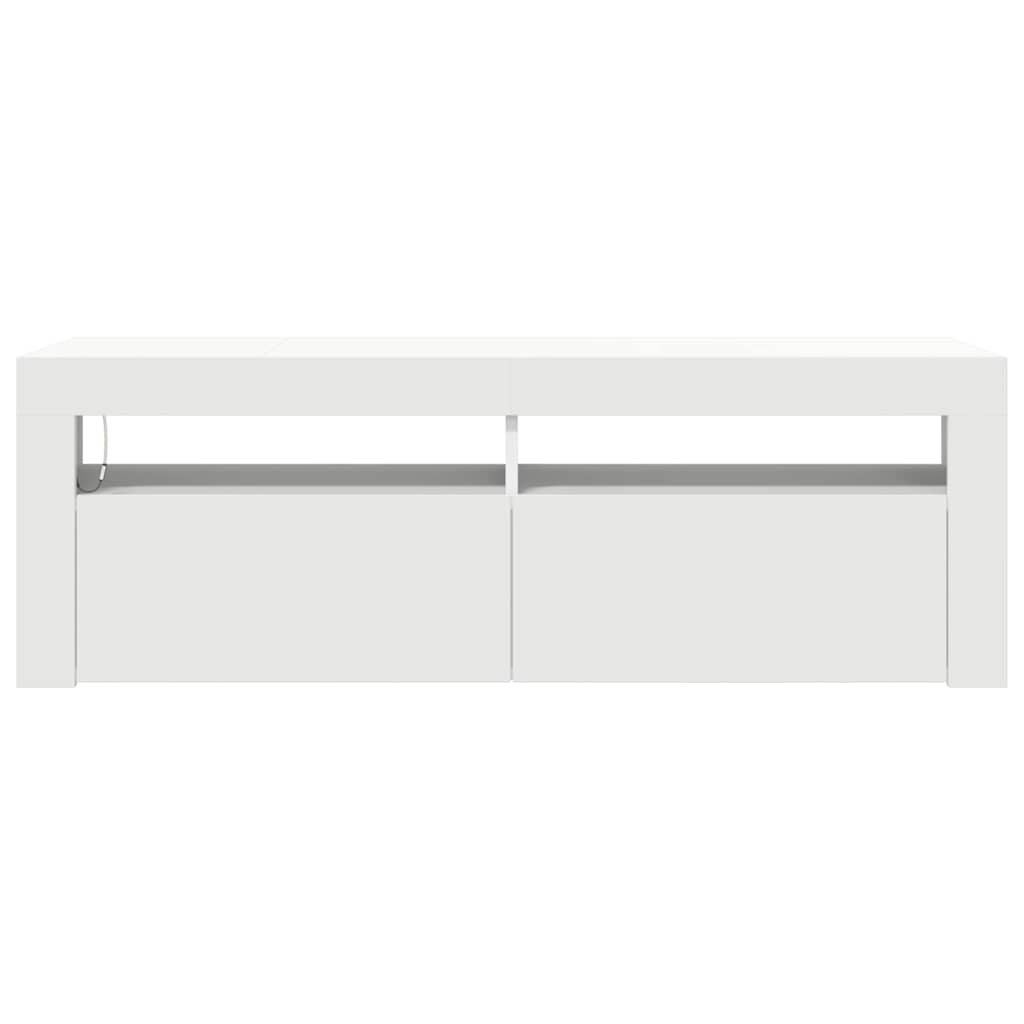 804310 vidaXL TV Cabinet with LED Lights White 120x35x40 cm