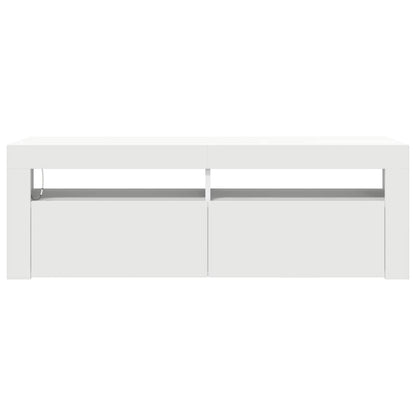804310 vidaXL TV Cabinet with LED Lights White 120x35x40 cm