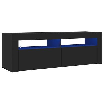804311 vidaXL TV Cabinet with LED Lights Black 120x35x40 cm