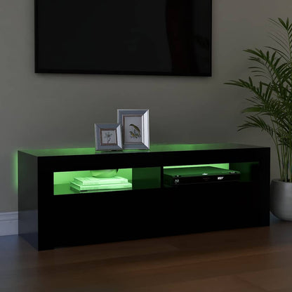 804311 vidaXL TV Cabinet with LED Lights Black 120x35x40 cm