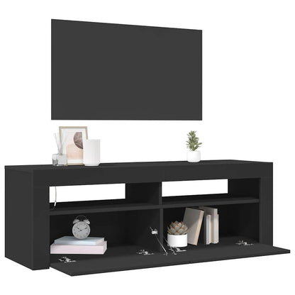 TV Cabinet with LED Lights Black 120x35x40 cm