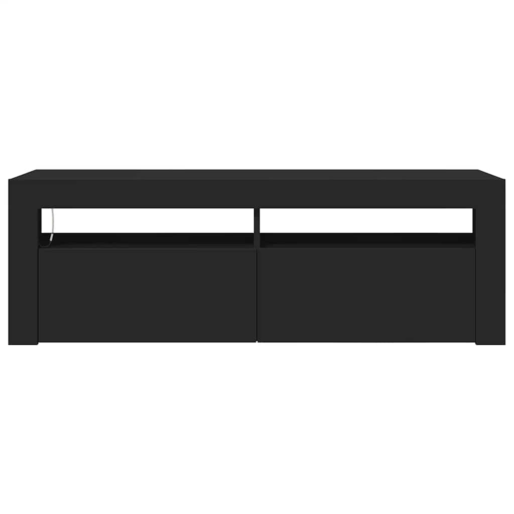 TV Cabinet with LED Lights Black 120x35x40 cm