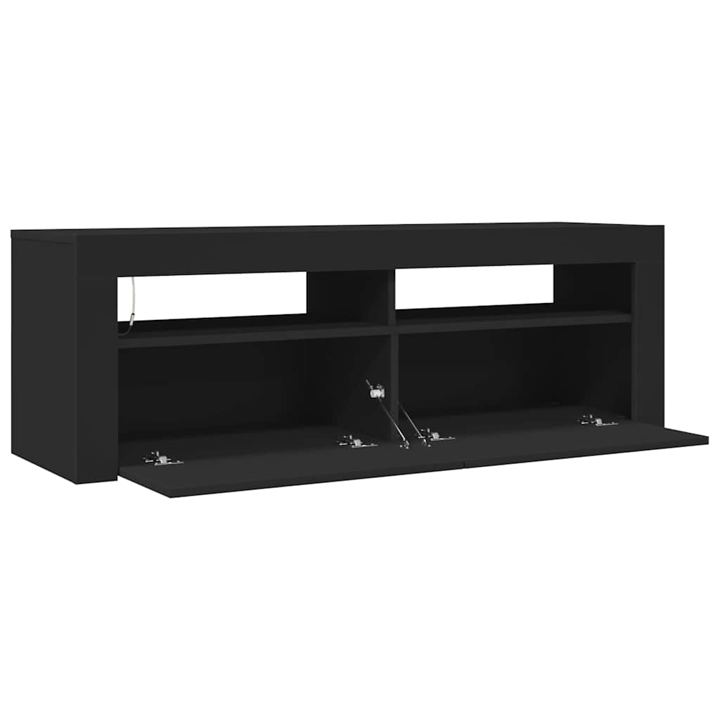 804311 vidaXL TV Cabinet with LED Lights Black 120x35x40 cm