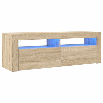 804313 vidaXL TV Cabinet with LED Lights Sonoma Oak 120x35x40 cm