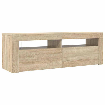 804313 vidaXL TV Cabinet with LED Lights Sonoma Oak 120x35x40 cm