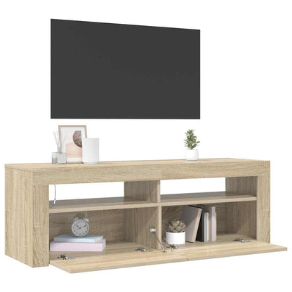 804313 vidaXL TV Cabinet with LED Lights Sonoma Oak 120x35x40 cm