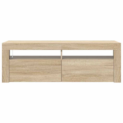 804313 vidaXL TV Cabinet with LED Lights Sonoma Oak 120x35x40 cm