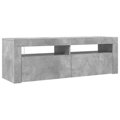 804314 vidaXL TV Cabinet with LED Lights Concrete Grey 120x35x40 cm