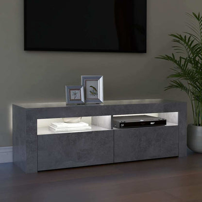 804314 vidaXL TV Cabinet with LED Lights Concrete Grey 120x35x40 cm