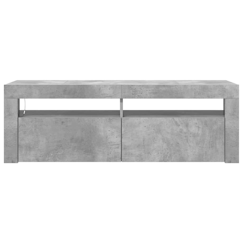 804314 vidaXL TV Cabinet with LED Lights Concrete Grey 120x35x40 cm