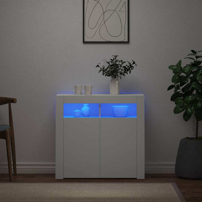 804328 vidaXL Sideboard with LED Lights White 80x35x75 cm