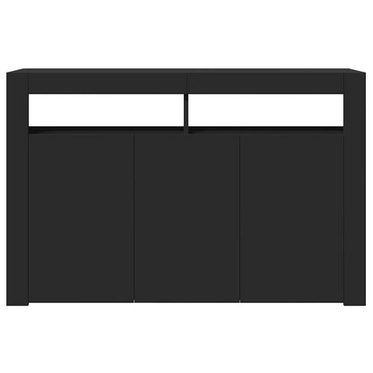 Sideboard with LED Lights Black 115.5x30x75 cm