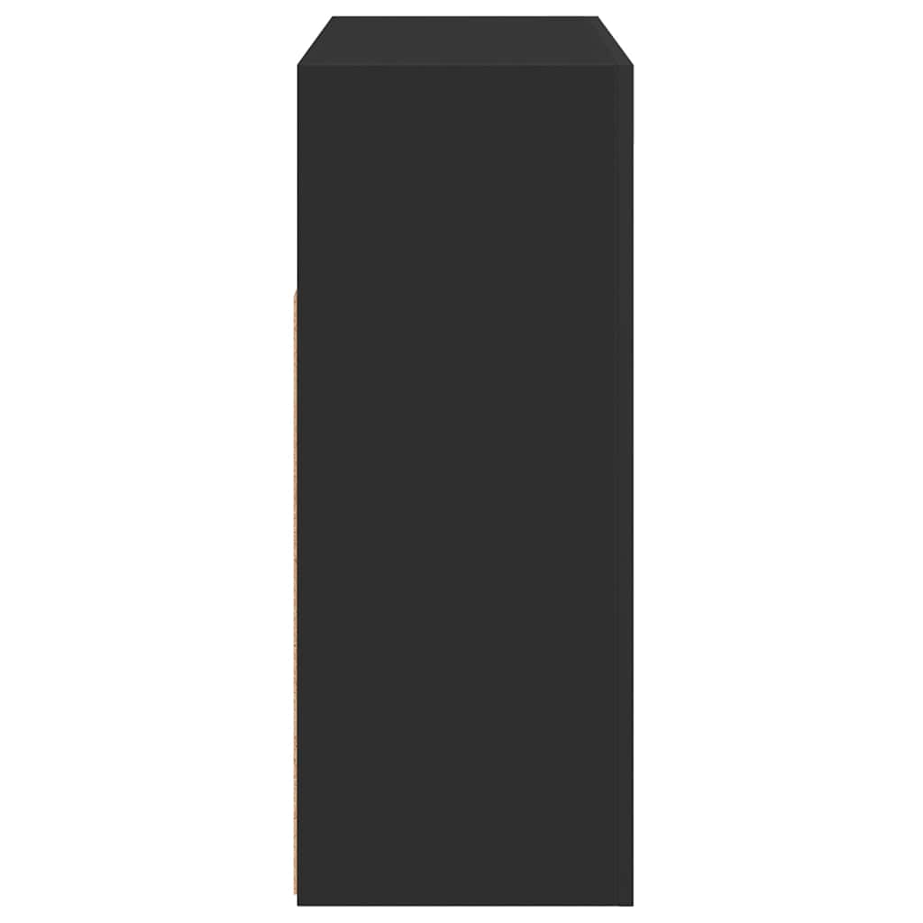 Sideboard with LED Lights Black 115.5x30x75 cm