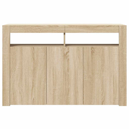 Sideboard with LED Lights Sonoma Oak 115.5x30x75 cm