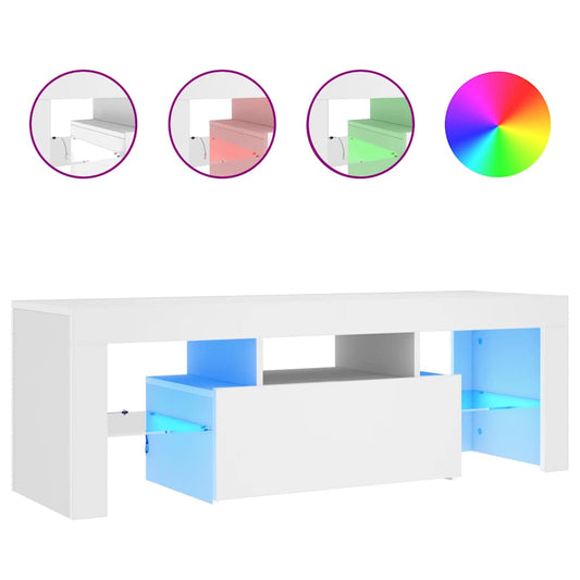 TV Cabinet with LED Lights White 120x35x40 cm