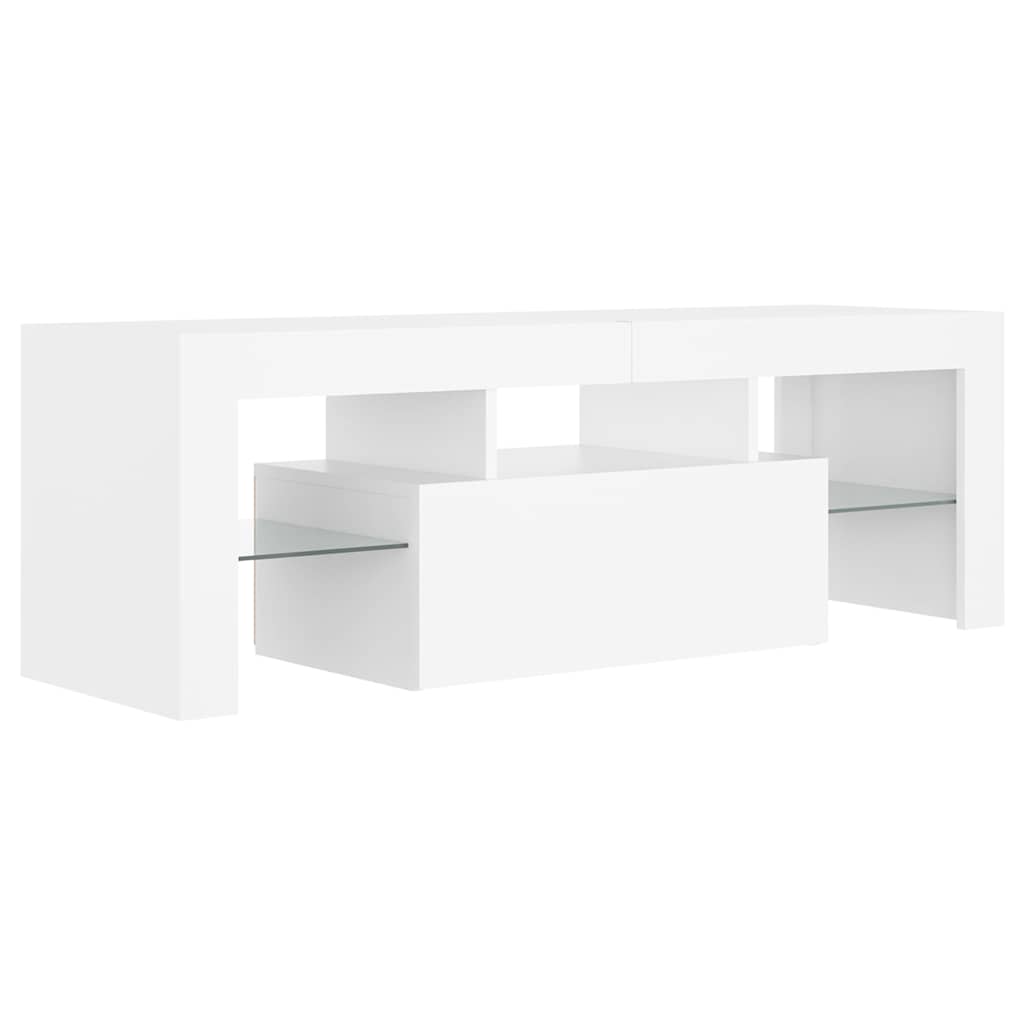 804346 vidaXL TV Cabinet with LED Lights White 120x35x40 cm