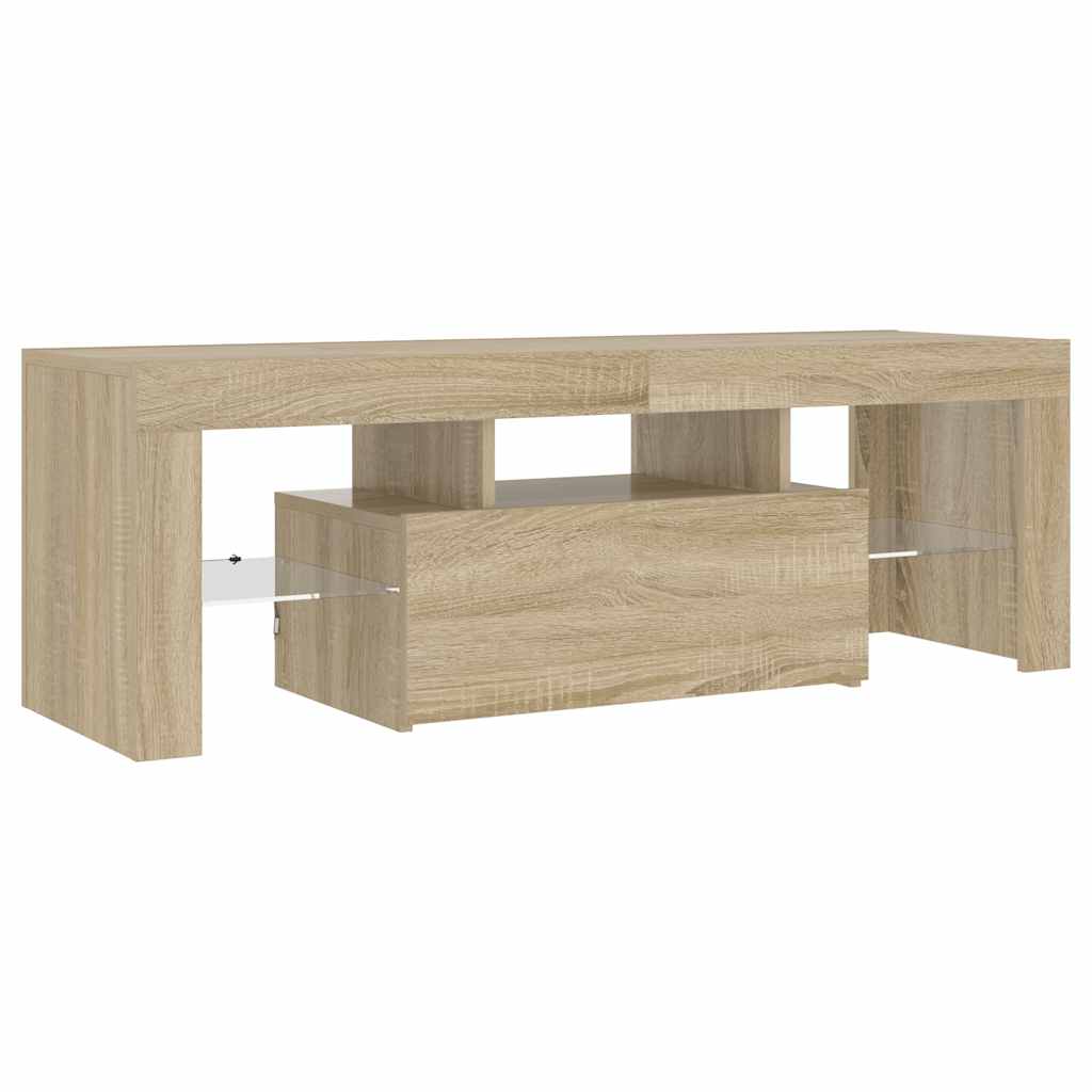 TV Cabinet with LED Lights Sonoma Oak 120x35x40 cm