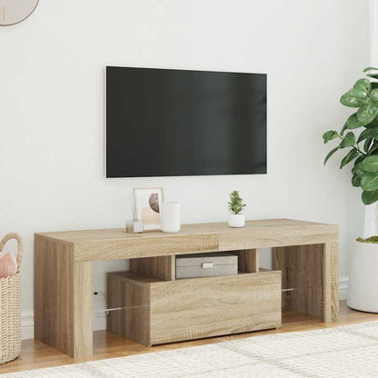 TV Cabinet with LED Lights Sonoma Oak 120x35x40 cm
