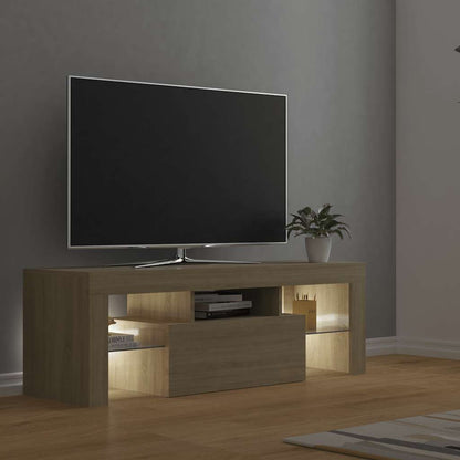 TV Cabinet with LED Lights Sonoma Oak 120x35x40 cm