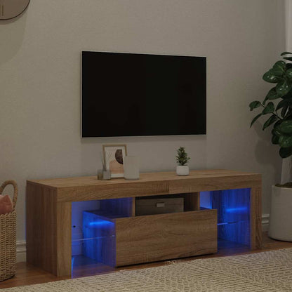 TV Cabinet with LED Lights Sonoma Oak 120x35x40 cm