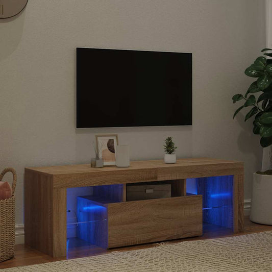 TV Cabinet with LED Lights Sonoma Oak 120x35x40 cm
