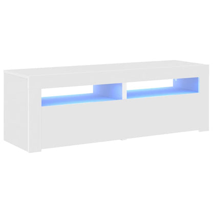804355 vidaXL TV Cabinet with LED Lights White 120x35x40 cm