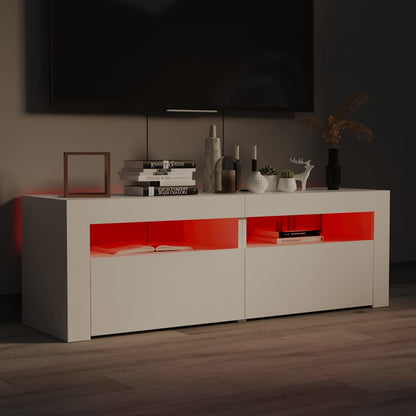 804355 vidaXL TV Cabinet with LED Lights White 120x35x40 cm