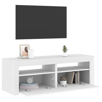 TV Cabinet with LED Lights White 120x35x40 cm