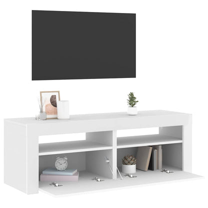 804355 vidaXL TV Cabinet with LED Lights White 120x35x40 cm