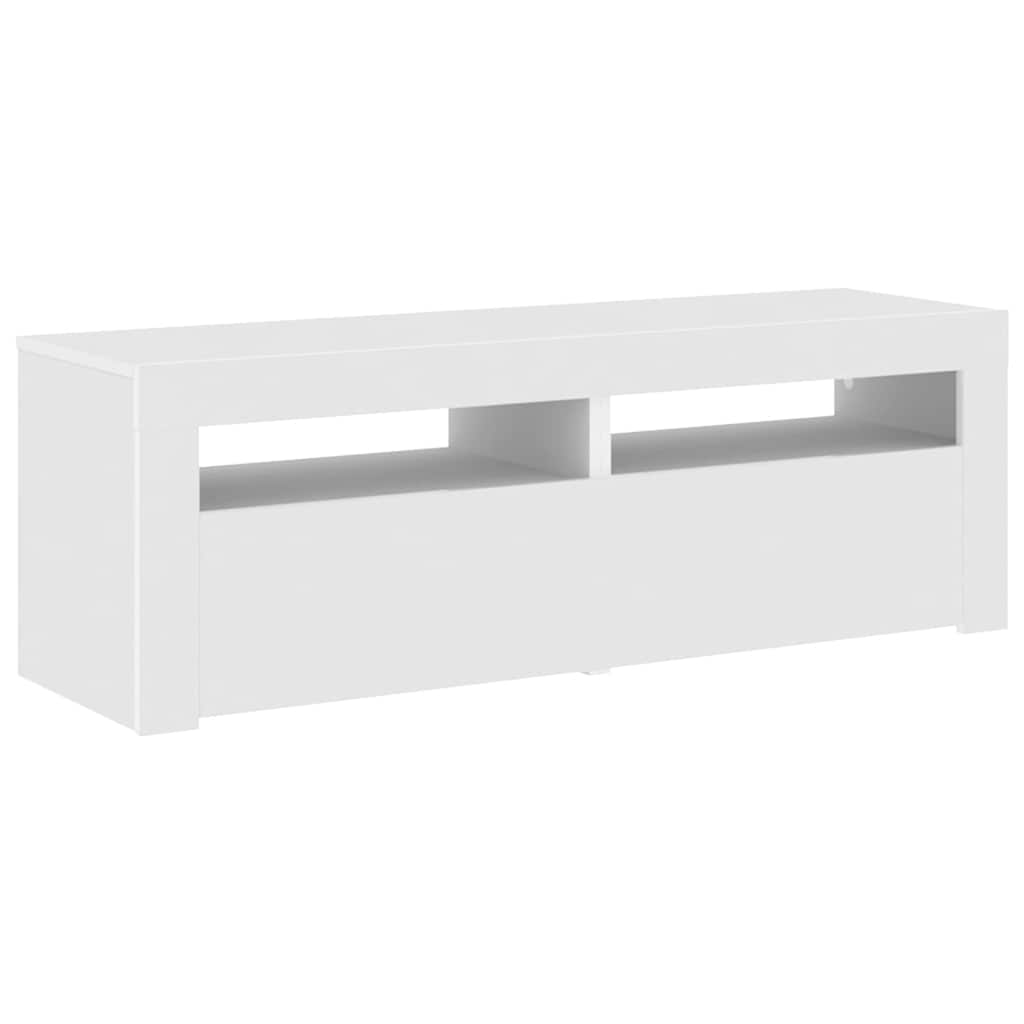 804355 vidaXL TV Cabinet with LED Lights White 120x35x40 cm