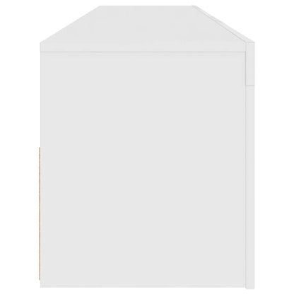 804355 vidaXL TV Cabinet with LED Lights White 120x35x40 cm